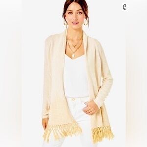 New NWOT Lilly Pulitzer Gold Metallic Tatum Cardigan